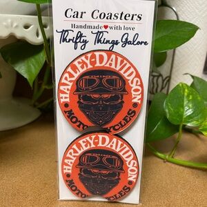 Custom Motorcycle Harley design car coasters set/2